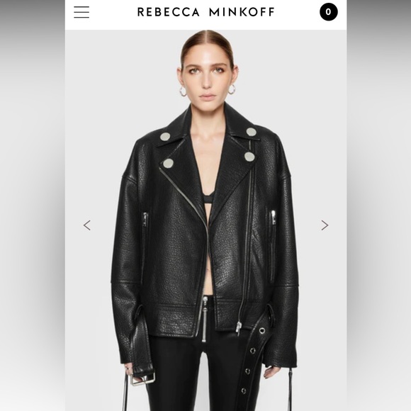 Fabric: 100% Lambskin leather. Style: Stevie Oversized Moto Jacket. Designer: RM